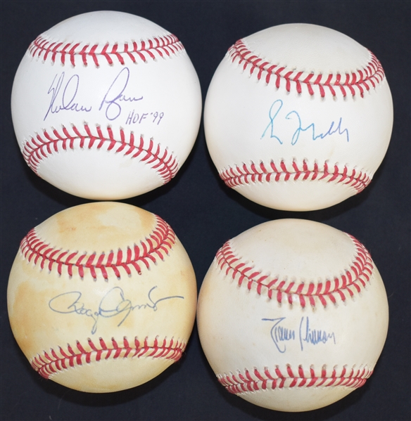 HOF Pitchers Lot of 4 Autographed Baseballs 