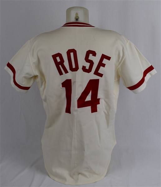 Pete Rose 1978 Cincinnati Reds Game Used & Autographed Jersey w/Dave Miedema LOA & Beckett
