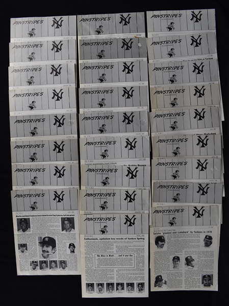1979-1994 Edition (51 total) of New York Yankee Alumni Association  	Pinstripes Newsletter