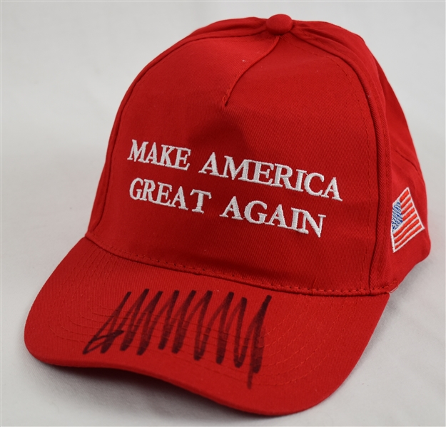 Donald Trump Autographed Make America Great Again Hat PSA/DNA