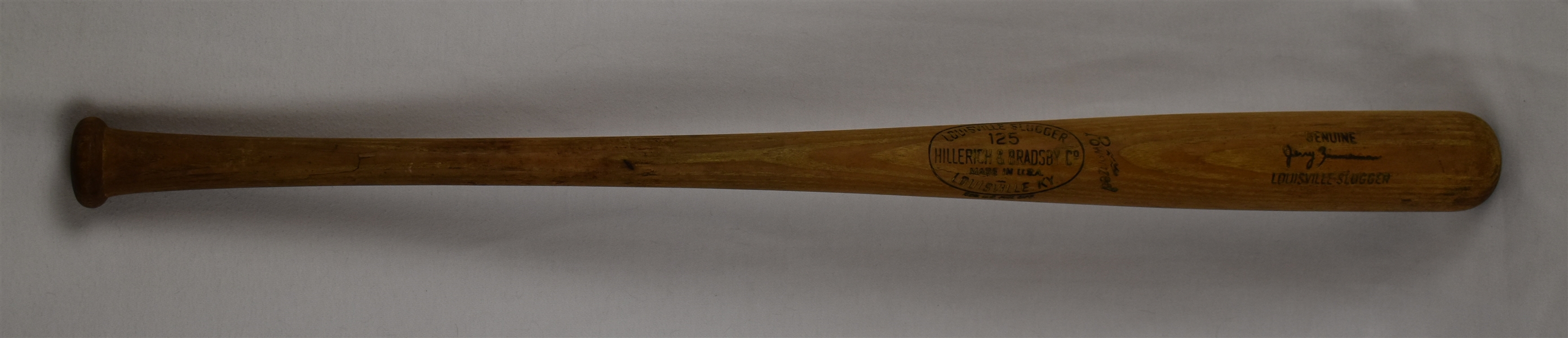 Jerry Zimmerman c. 1962-64 Minnesota Twins Professional Model Bat w/Heavy Use