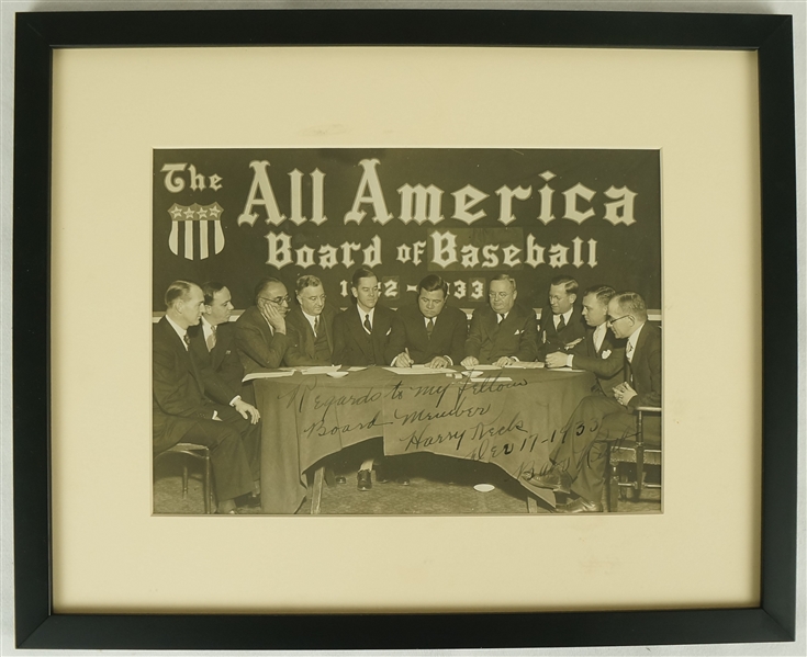 Babe Ruth 1933 "The All American Board of Baseball" Autographed & Inscribed Photograph w/Full JSA LOA
