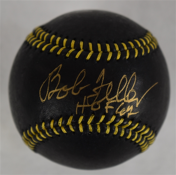 Bob Feller Autographed Limited Edition Black Baseball