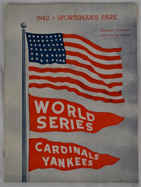 St. Louis Cardinals vs. New York Yankees 1942 World Series Program EX/MT