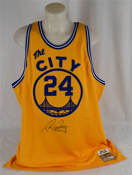 Rick Barry Autographed Golden State Mitchell & Ness Jersey