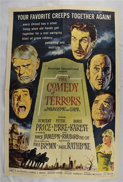 Vintage 1963 "The Comedy of Terrors" Movie Poster