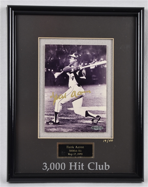 Hank Aaron Autographed Limited Edition Framed Display UDA