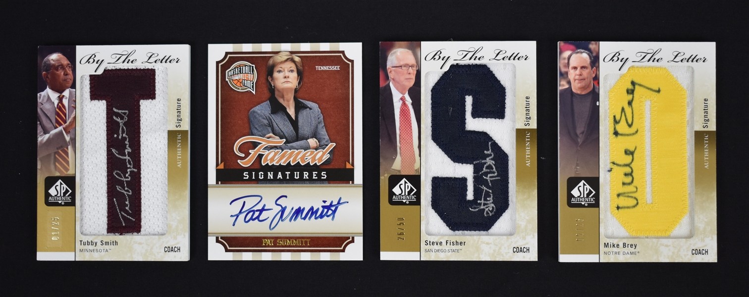 NCAA Coaches Lot of 4 Autographed Insert Cards