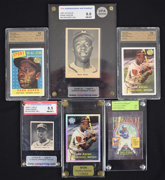 Hank Aaron Graded Card Collection