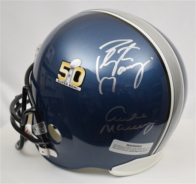 Peyton Archie & Eli Manning Autographed 50th Anniversary Helmet