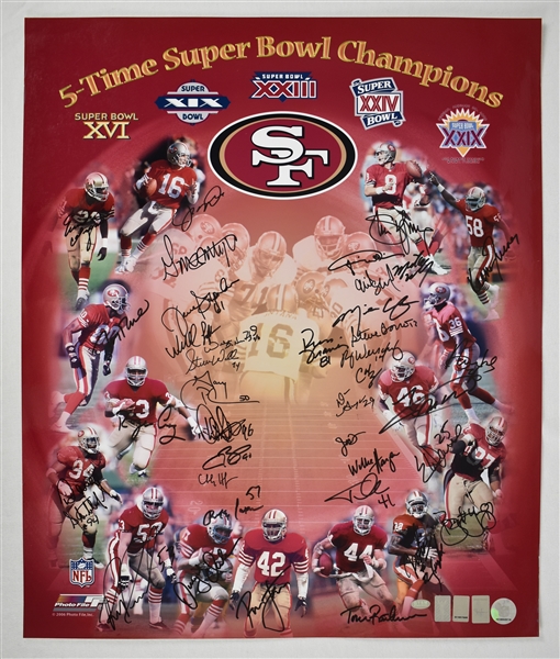 San Francisco 49ers Legends Autographed 20x24 Photo w/Montana Rice & Young