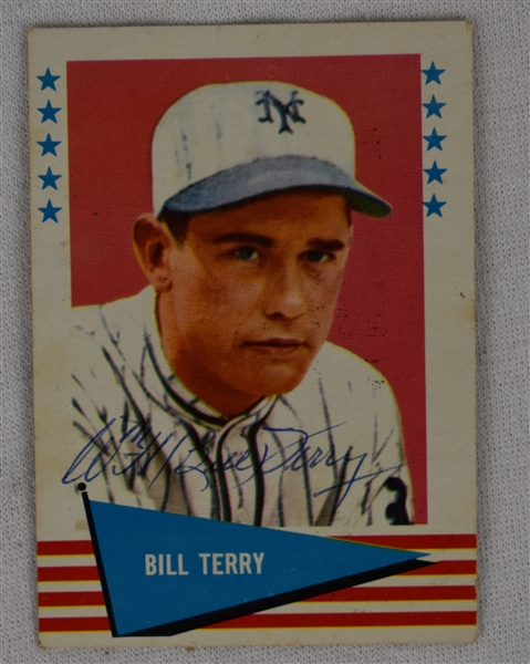Bill Terry Autographed 1961 Fleer Card #142