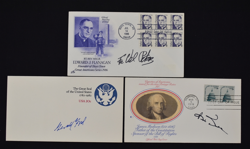 Collection of 3 Autographed First Day Covers w/Gerald Ford