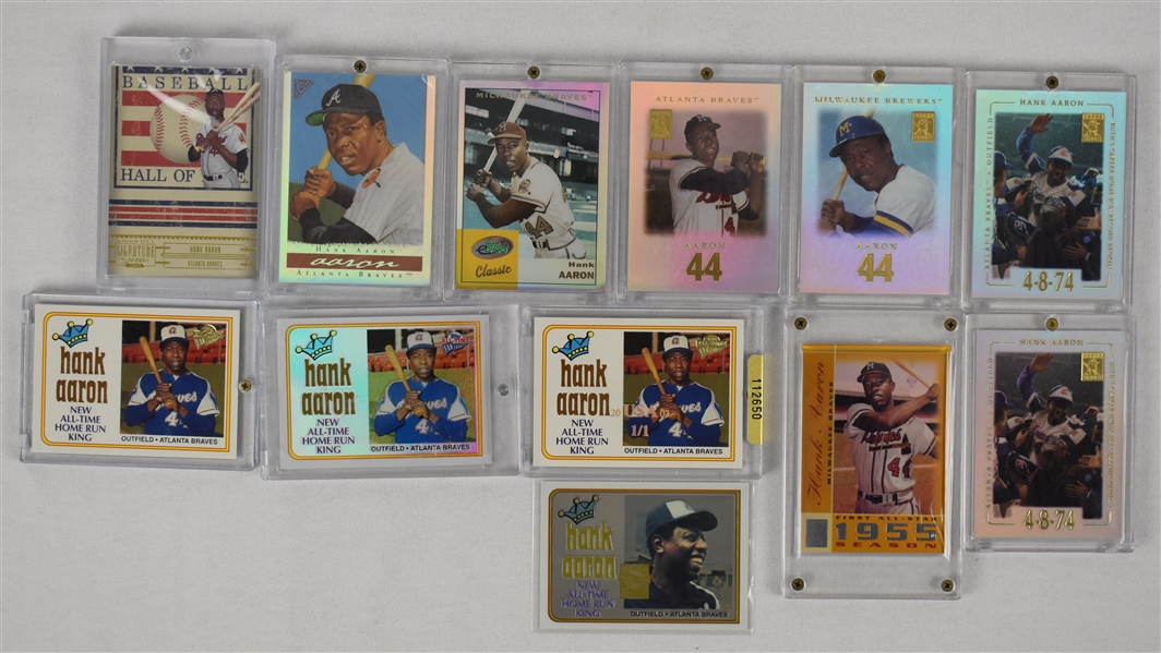 Hank Aaron Collection of 12 Topps Tribute Cards