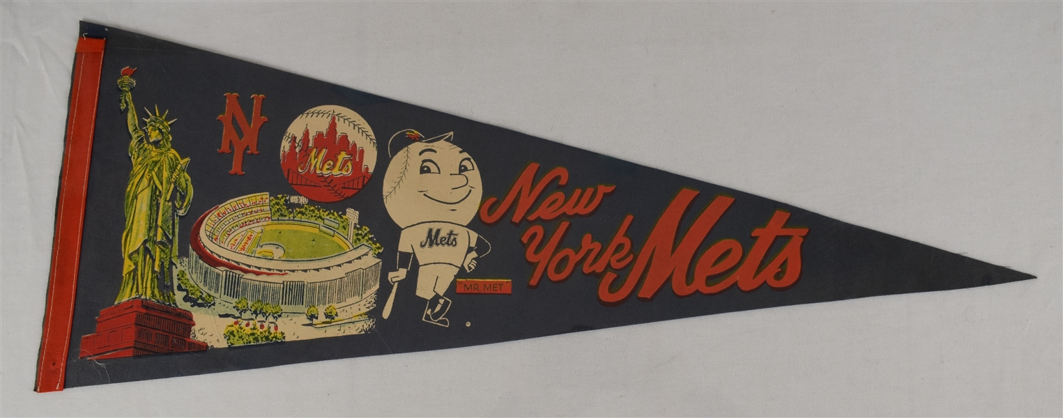 Vintage 1960s New York Mets Pennant
