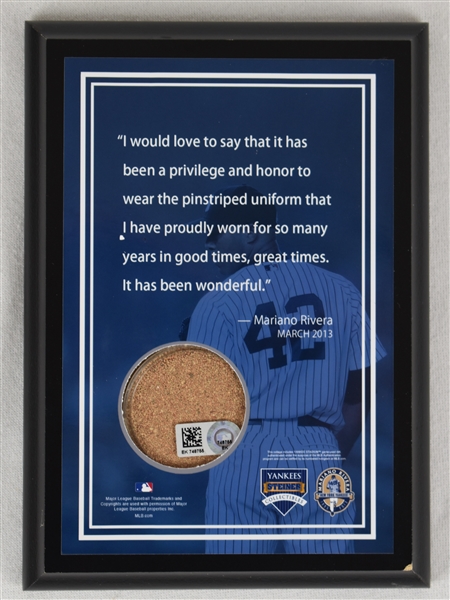 Mariano Rivera Game Used Yankee Stadium Dirt Plaque