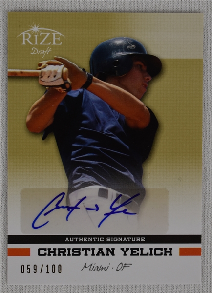 Christian Yelich 2012 Autographed Limited Edition Rookie Card #59/100