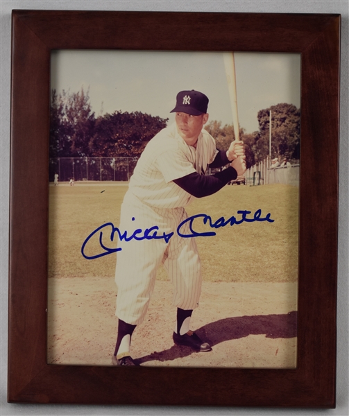 Mickey Mantle Autographed & Framed 8x10 Photo