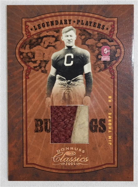 Jim Thorpe 2005 Donruss Classics Limited Edition Game Used Jersey Card #10/25