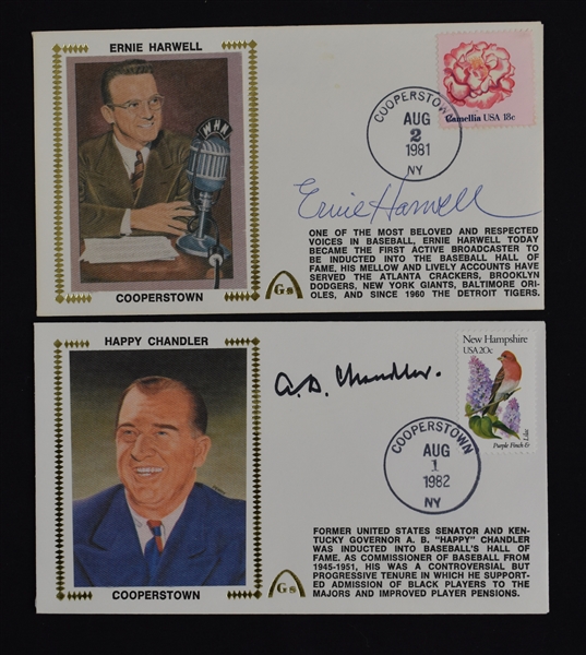 Happy Chandler & Ernie Harwell Autographed First Day Covers