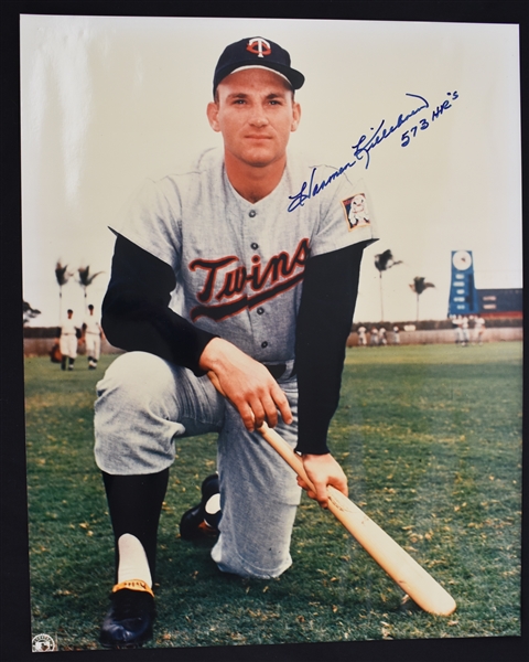 Harmon Killebrew Autographed & Inscribed 573 HRs 16x20 Photo