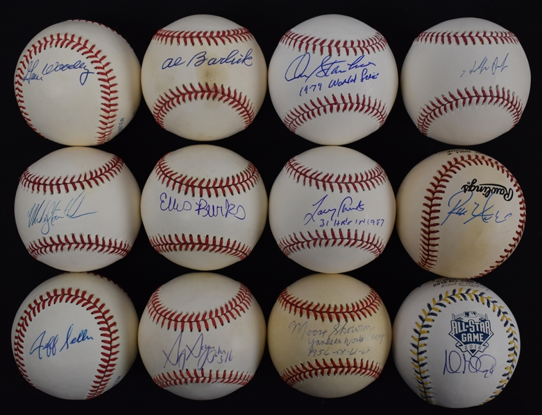 Collection of 12 Autographed Baseballs w/Al Barlick