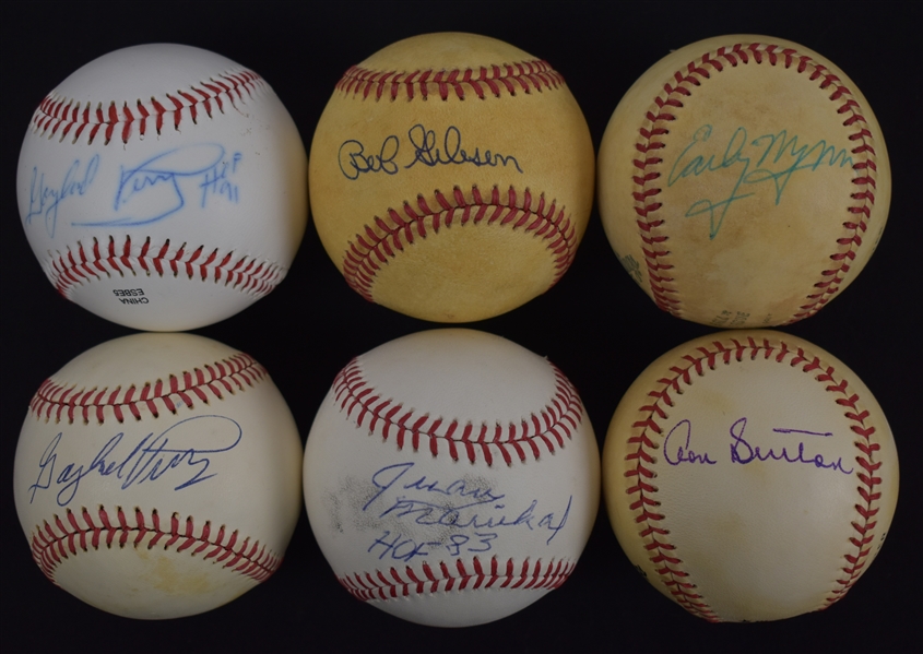 Collection of 6 Autographed Baseballs w/Early Wynn