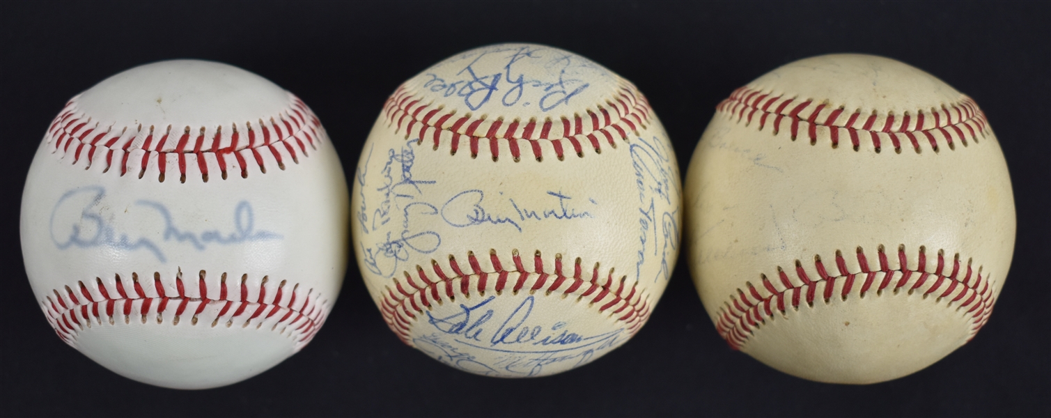 Minnesota Twins 1969 & Billy Martin Autographed Baseballs