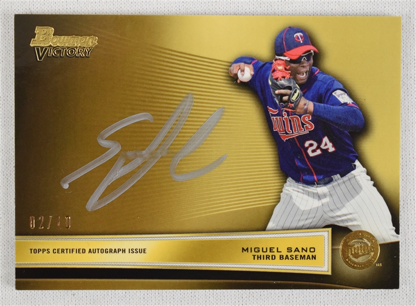 Miguel Sano 2013 Bowman Victory Gold Autographed Rookie Card #2/10 