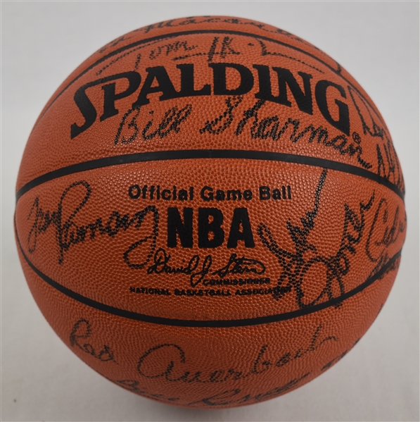 Boston Celtics Legends Autographed Basketball w/Red Auerbach Larry Bird Bill Russell Bob Cousy JSA LOA