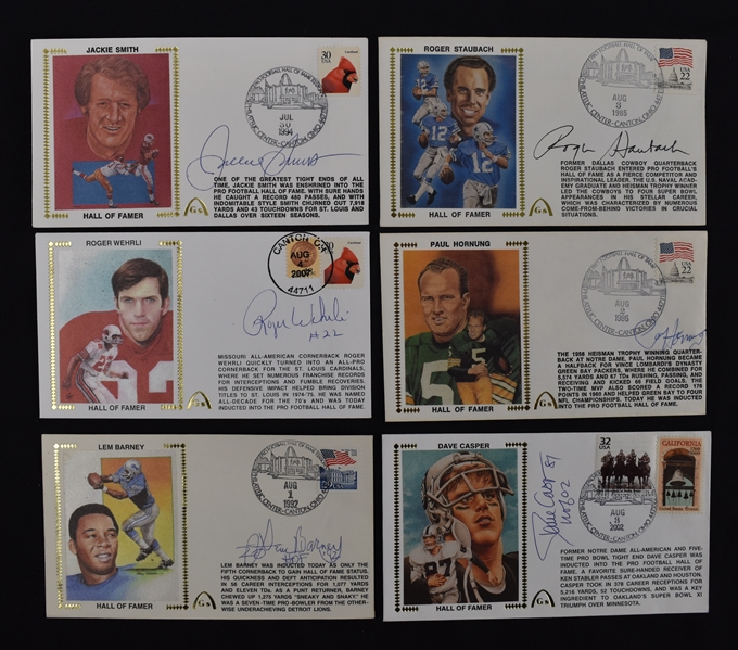 Collection of 6 Autographed NFL HOF First Day Covers