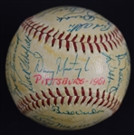 Pittsburgh Pirates 1961 Team Signed Baseball w/Roberto Clemente 1st Batting Title & Gold Glove Award JSA LOA
