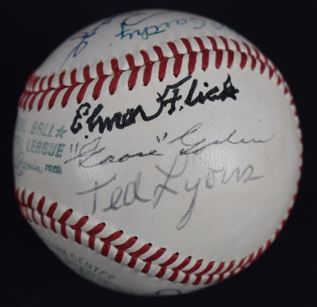 Vintage Hall of Fame Autographed Baseball w/Elmer Flick & Ted Williams PSA/DNA