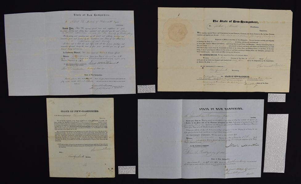 New Hampshire 1800s Governors Signed Documents