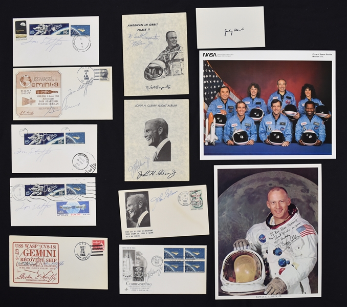Collection of Astronaut Signatures w/Judy Resnik John Glenn & Buzz Aldrin
