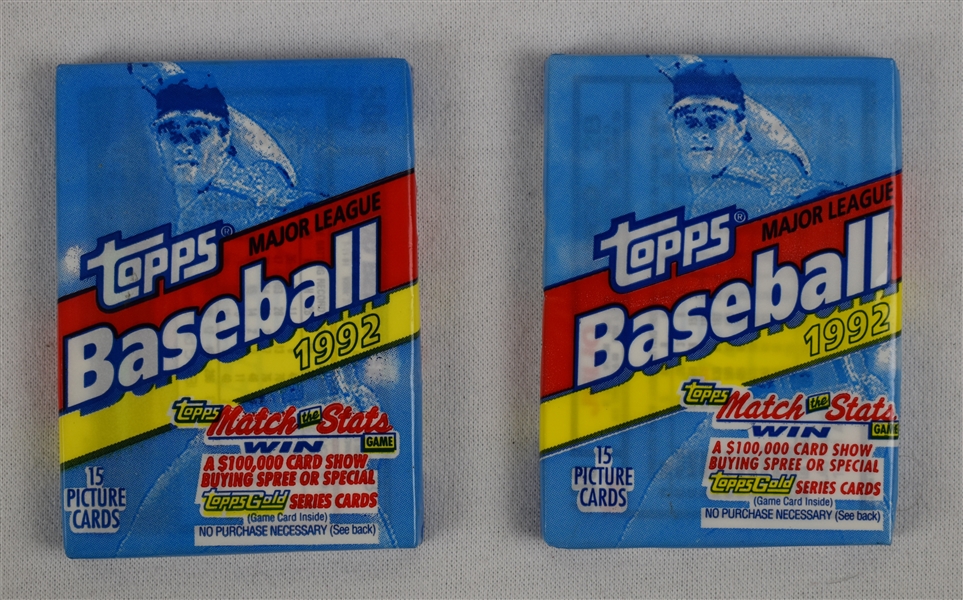 Lot of 2 Topps 1990 Unopened Packs of Baseball Cards