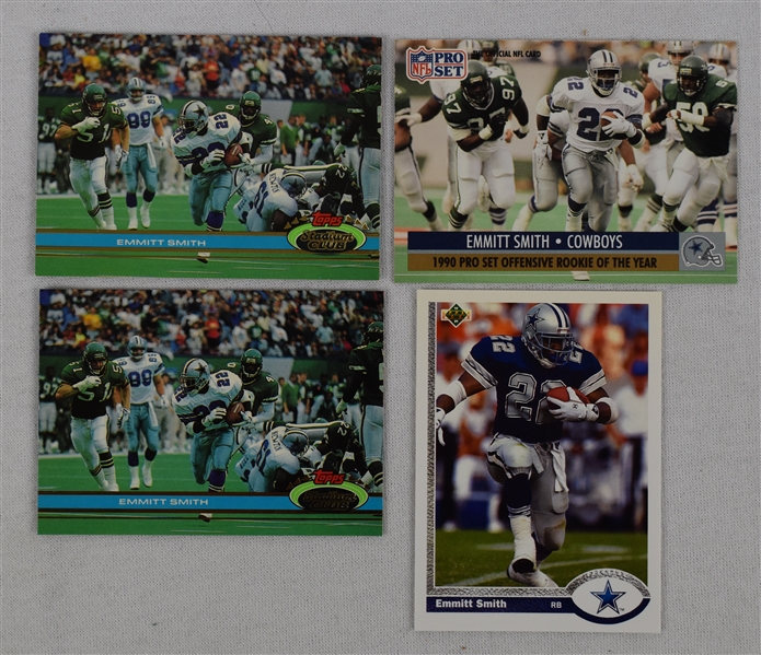 Emmitt Smith 1991 Lot of 4 Rookie Cards