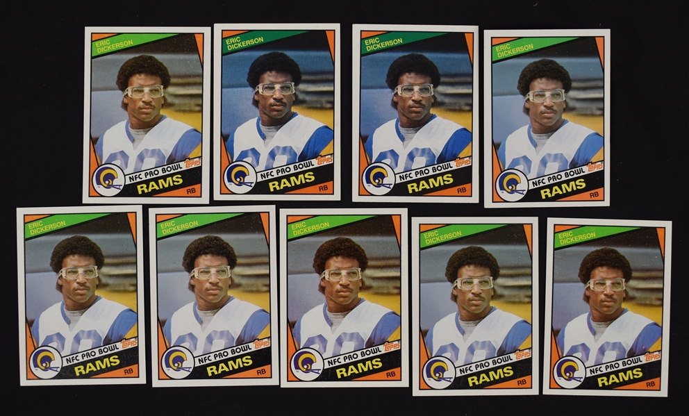 Eric Dickerson 1984 Lot of 9 Rookie Cards