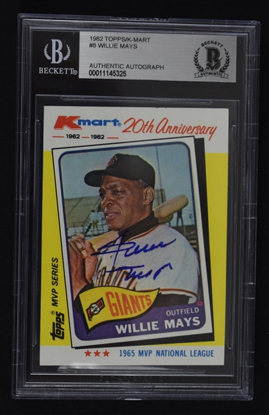 Willie Mays Autographed TBC K-Mart Card BAS