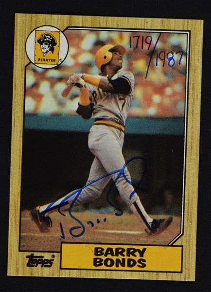 Barry Bonds Autographed 1987 Topps Rookie Card