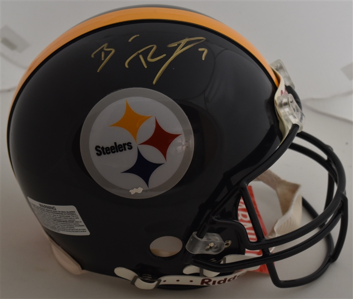 Ben Roethlisbeger Autographed Full Size Authentic Pittsburgh Steelers Super Bowl Helmet Mounted Memories