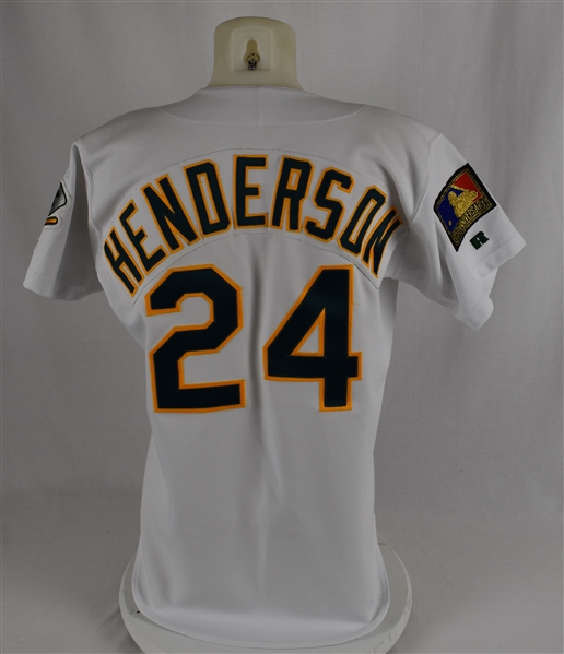 Rickey Henderson 1994 Oakland Athletics Game Used Jersey w/Dave Miedema LOA
