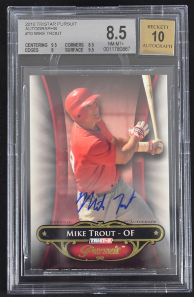 Mike Trout 2010 Autographed Limited Edition #36/80 Rookie Card BGS 8.5 w/10 Auto