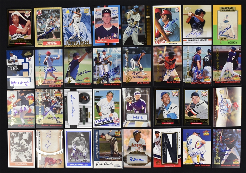 Collection of 32 Autographed Baseball Cards 