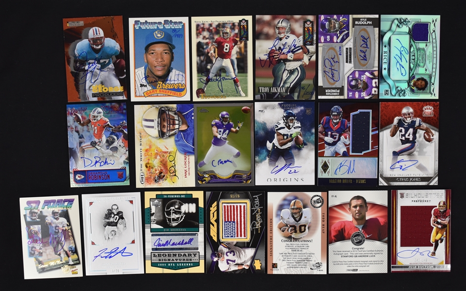 Collection of 19 Autographed Football Cards 
