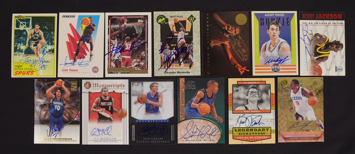 Collection of 13 Autographed Basketball Cards 