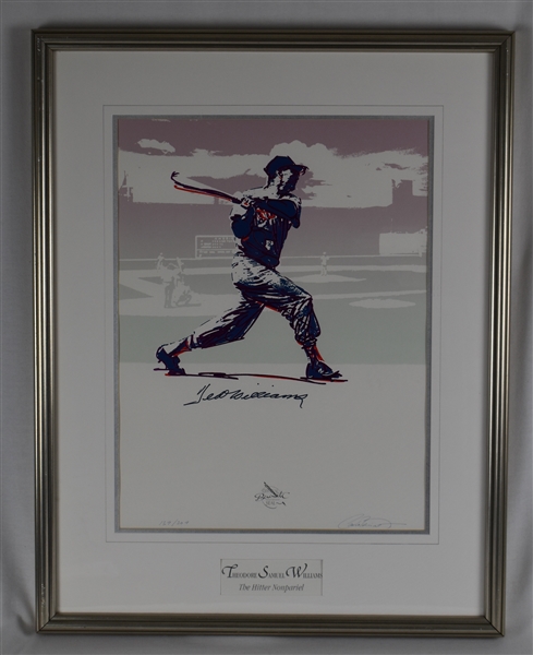 Ted Williams Autographed & Framed Silver Carlo Beninati Serigraph #139/209