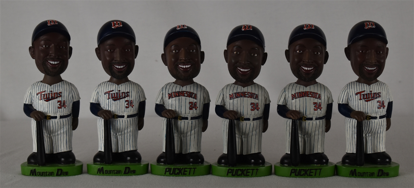 Kirby Puckett Lot of 6 Autographed Bobbleheads w/Puckett Family Provenance  