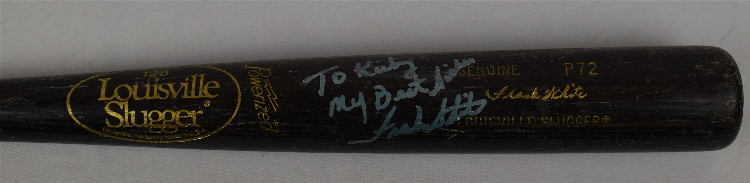 Frank White Kansas City Royals Game Used & Autographed Bat w/Puckett Family Provenance