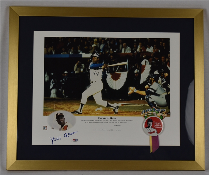Hank Aaron Autographed Limited Edition Framed Display